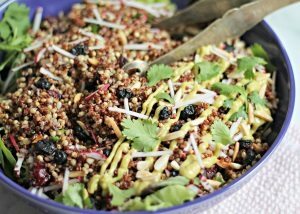 Spiced Grain Salad with Avocado Raspberry Dressing | California Olive Ranch