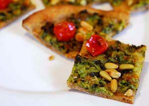 Zucchini Flatbread with Roasted Tomatoes and Pine Nuts | California Olive Ranch
