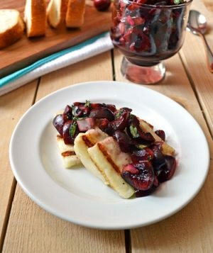 Grilled Halloumi Cheese with Fresh Cherry Salsa | California Olive Ranch