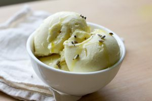 Vanilla Lavender Ice Cream with Olive Oil Jam | California Olive Ranch
