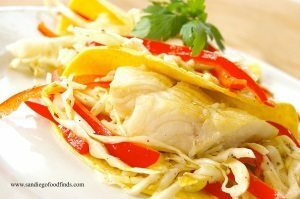 California Fish Tacos with Cabbage and Red Pepper Slaw | California Olive Ranch