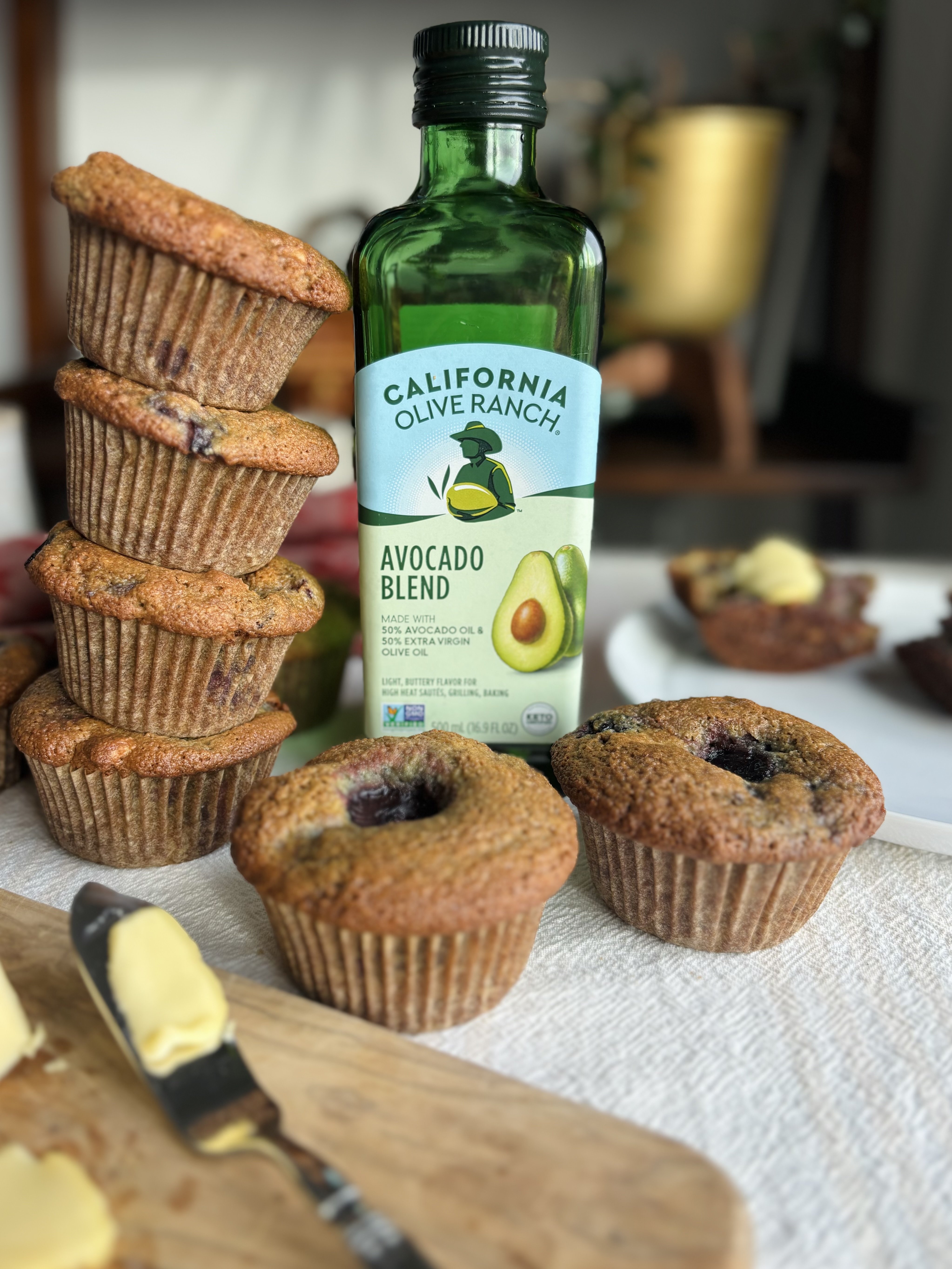Cherry, Vanilla, Walnut Muffins | California Olive Ranch