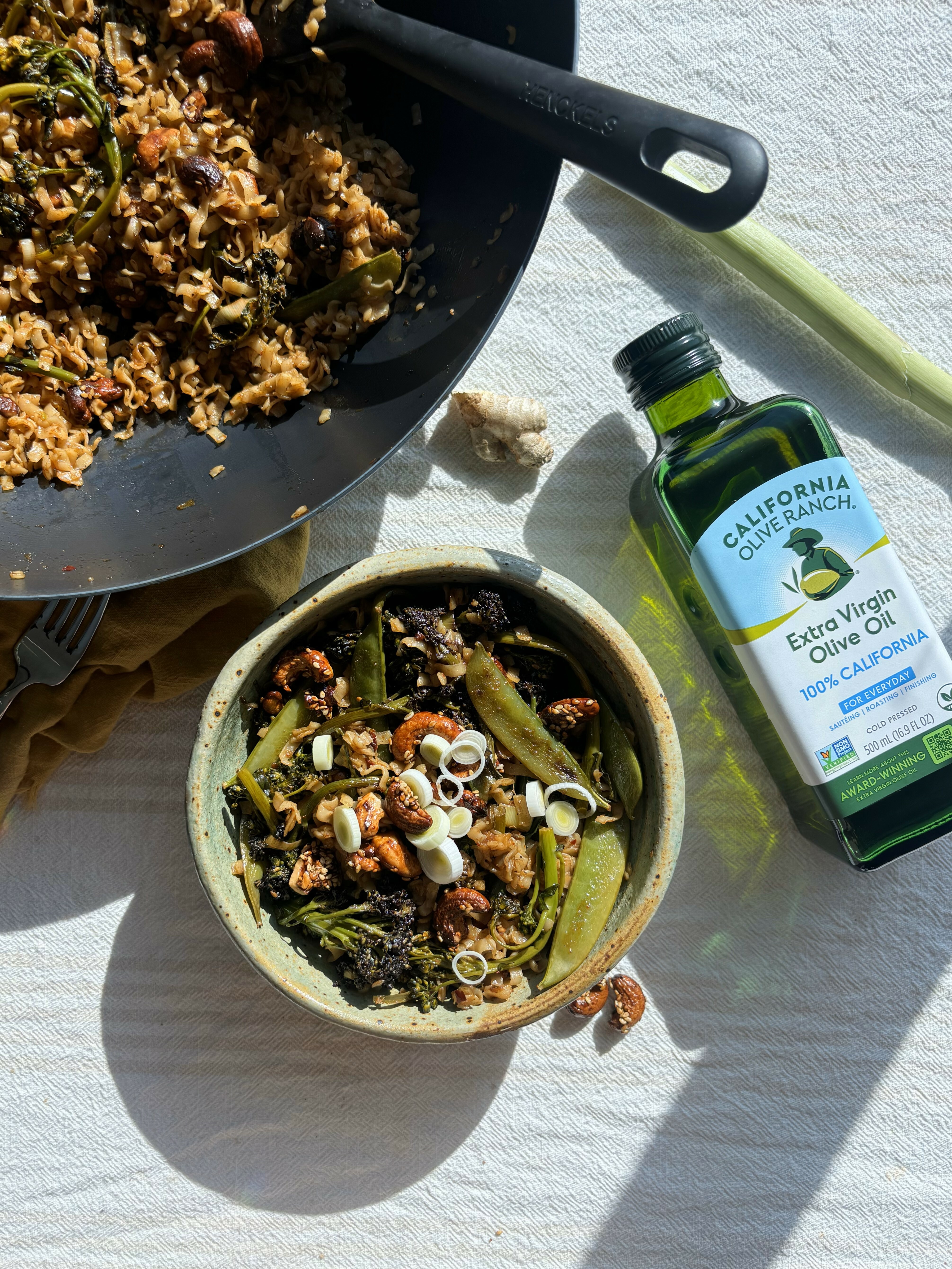 Honey Ginger & Green Garlic Noodles | California Olive Ranch