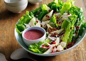 Big Salad with Caramelized Pumpkinseeds, Pears, and Pomegranate | California Olive Ranch