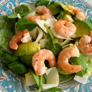 Arugula and Endive Salad with Shrimp and Meyer Lemon Dressing | California Olive Ranch