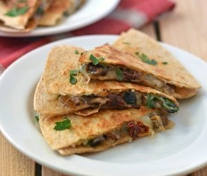 Portobello Mushroom and Sundried Tomato Quesadillas | California Olive Ranch