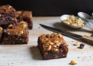Walnut-Studded Dark Chocolate Brownies | California Olive Ranch