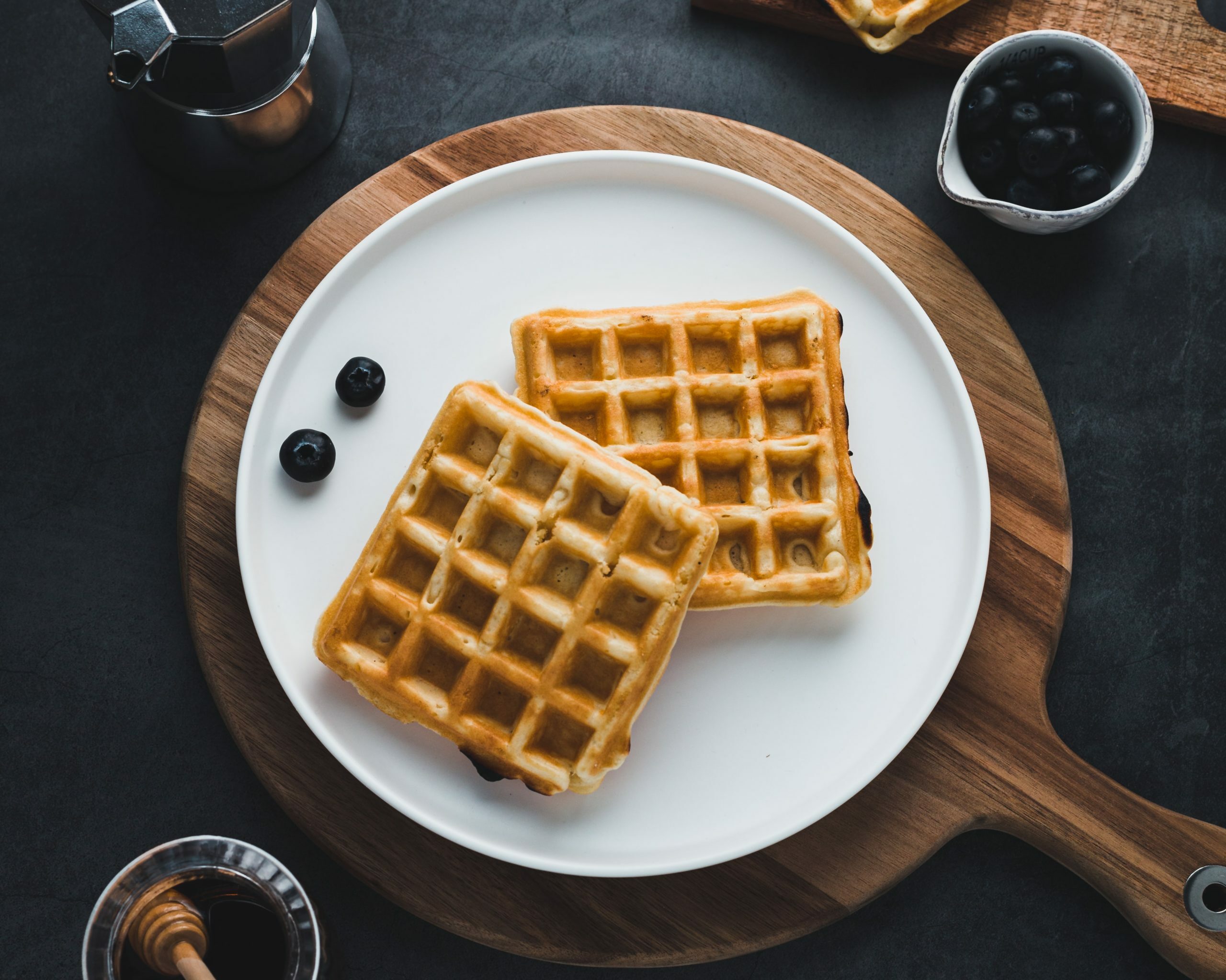 waffles on frying pan