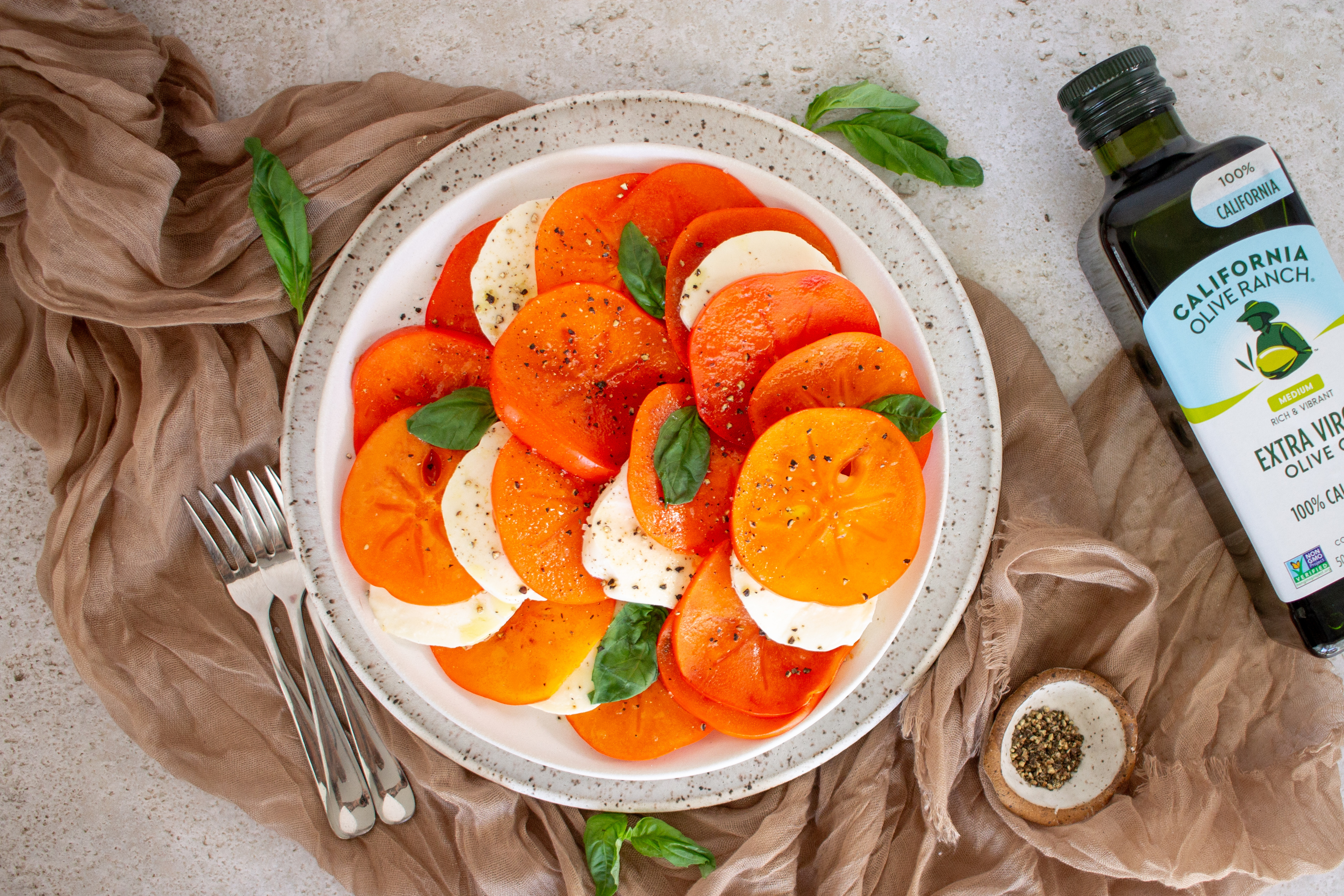 Persimmon & Mozzarella Salad | California Olive Ranch